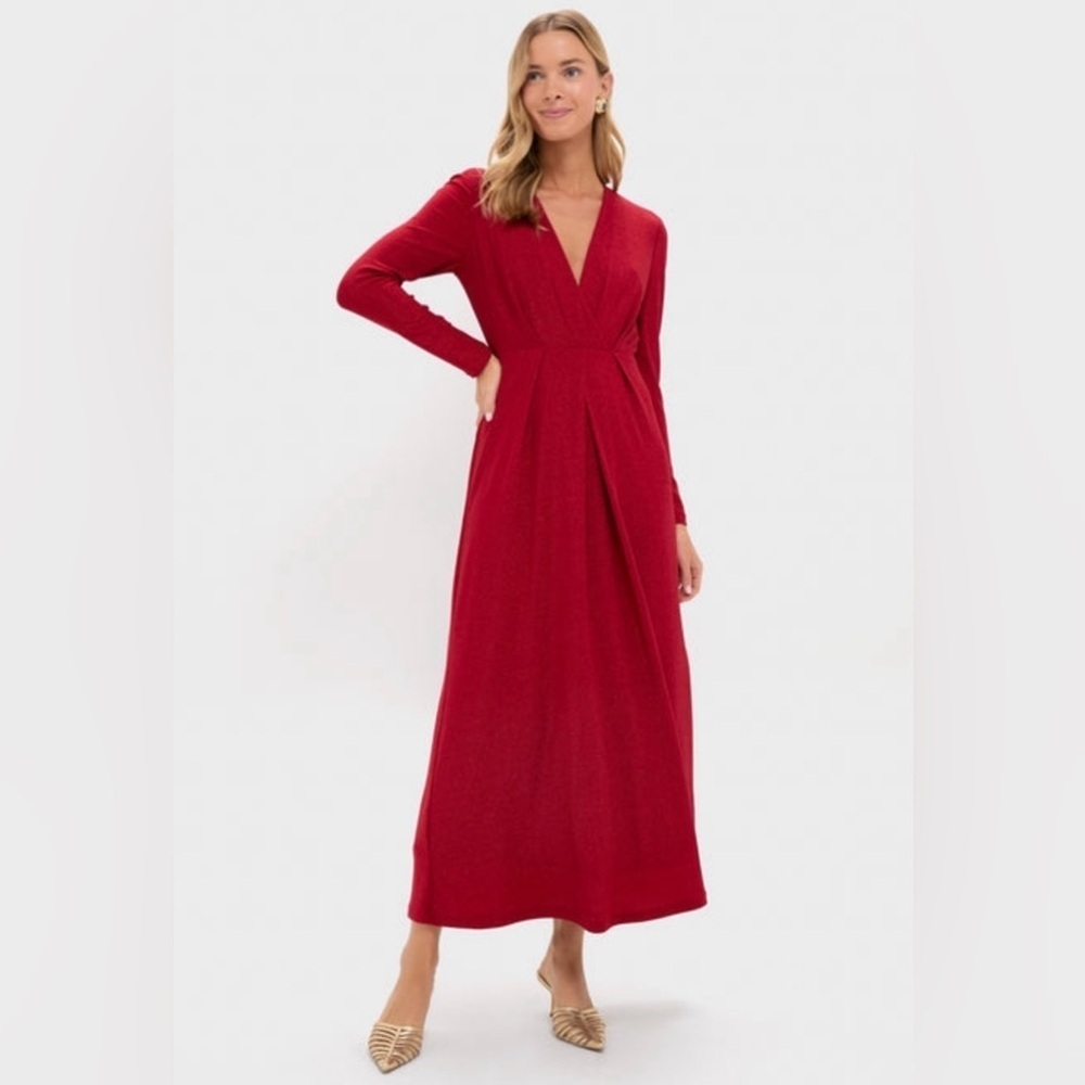 NWT Tuckernuck Hyacinth House Red Shimmer Angelina Gown Holiday Party Dress XS